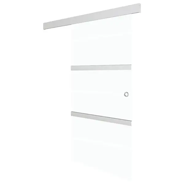Klaasist liuguks ESG-klaasist ja alumiiniumsiiniga, hõbedane, 90 x 205 cm – 2