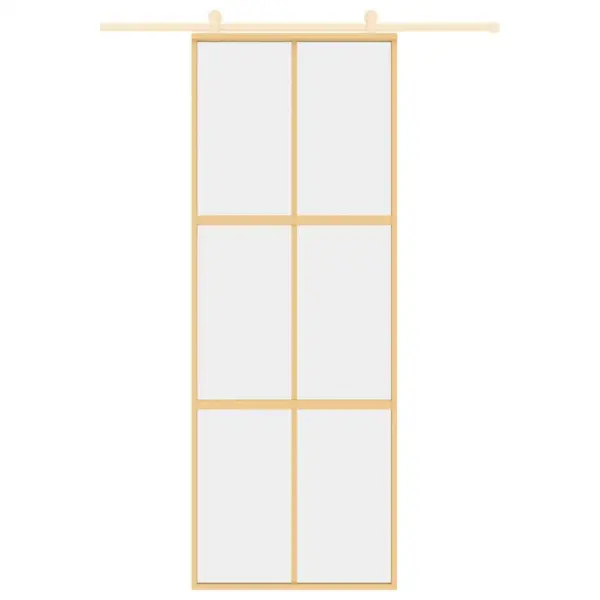 Kuldne liuguks läbipaistvast ESG-klaasist, alumiiniumraam, 76 x 205 cm – 3