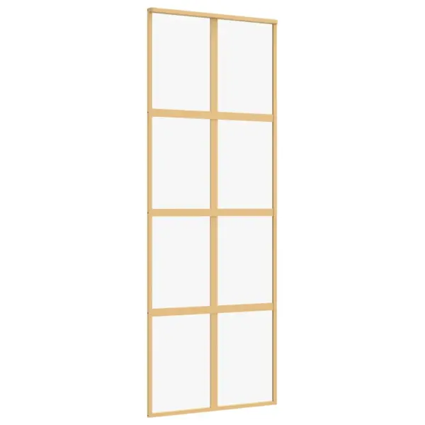 Klaasist liuguks kuldse alumiiniumraamiga, läbipaistev ESG-klaas, 76 x 205 cm – 2