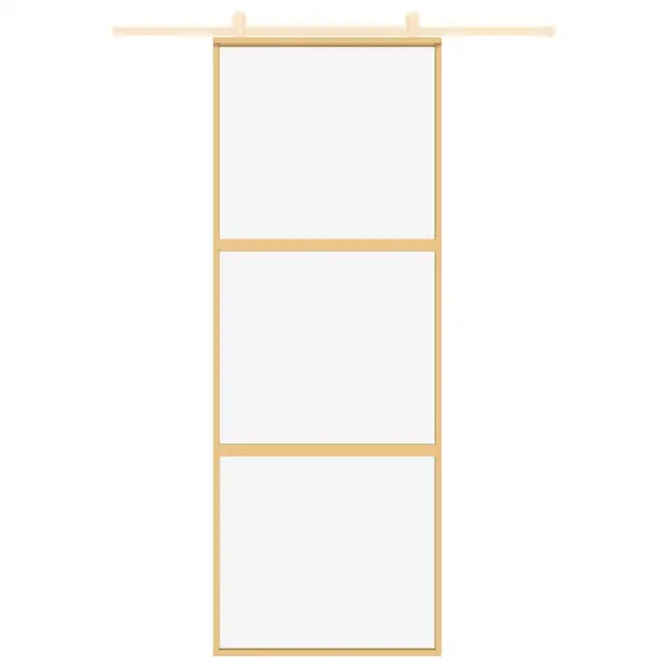 Liuguks läbipaistvast karastatud klaasist kuldse alumiiniumraamiga, 76 x 205 cm – 3
