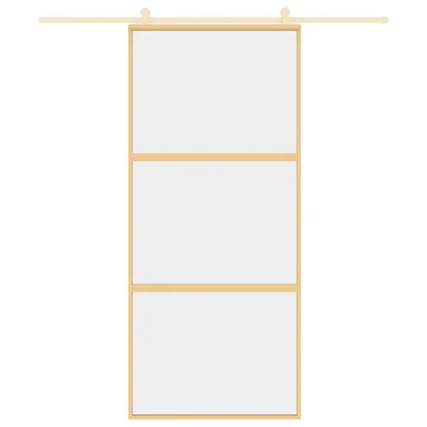 Klaasist liuguks kuldse alumiiniumraamiga, läbipaistev karastatud klaas, 90 x 205 cm – 3