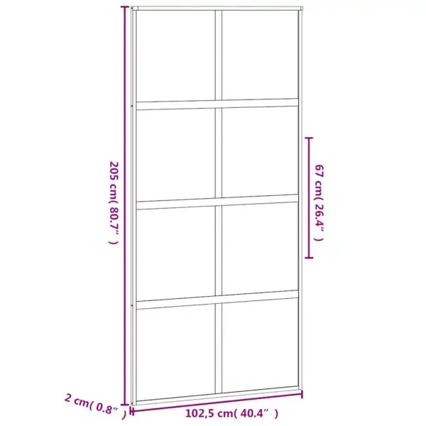 Klaasist liuguks musta alumiiniumraamiga, tumedalt läbipaistev karastatud klaas, 102,5 x 205 cm – 9