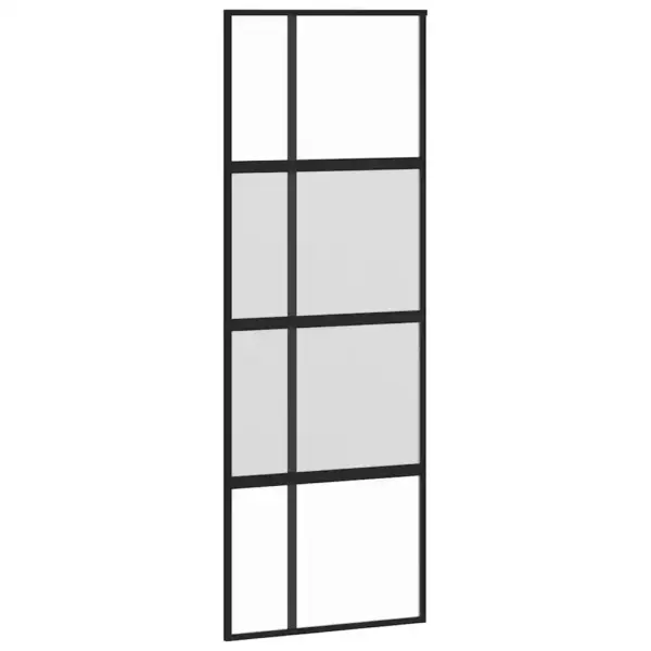 Klaasist lükanduks musta alumiiniumraamiga, matt ja läbipaistev, 76 x 205 cm – 2