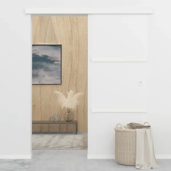 Klaasist lükanduks pehmete piirajatega, matt ESG-klaas ja alumiinium, hõbedane, 76 x 205 cm - 3