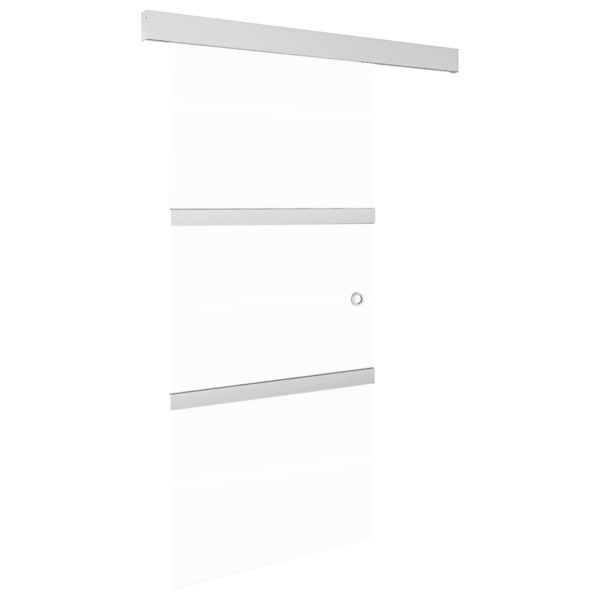 Klaasist lükanduks pehmete piirajatega, ESG-klaas ja alumiinium, hõbedane, 90 x 205 cm – 2