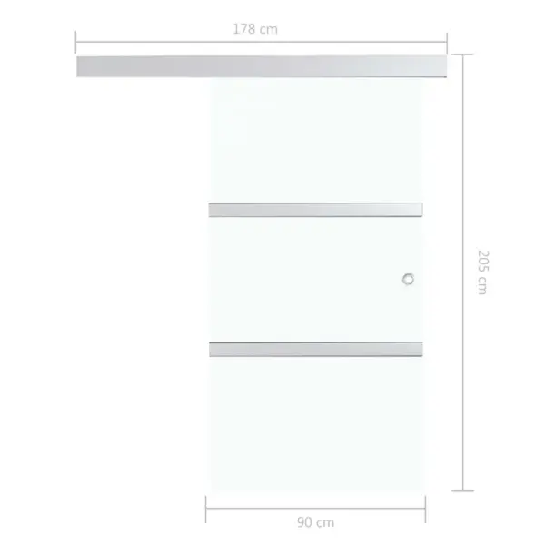 Klaasist lükanduks pehmete piirajatega, ESG-klaas ja alumiinium, hõbedane, 90 x 205 cm – 8