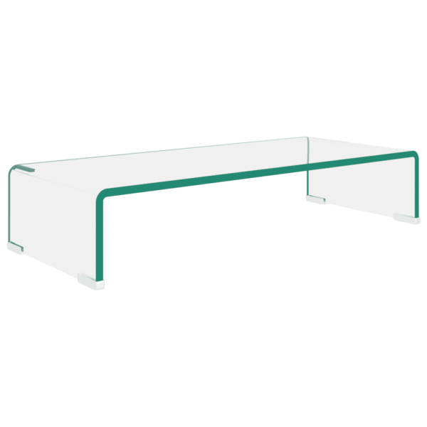 Klaasist monitori- ja telerialus, läbipaistev, 60 x 25 x 11 cm – 2