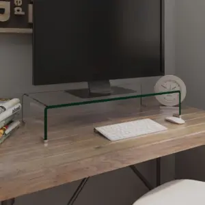 Klaasist monitori- ja telerialus, läbipaistev, 70 x 30 x 13 cm