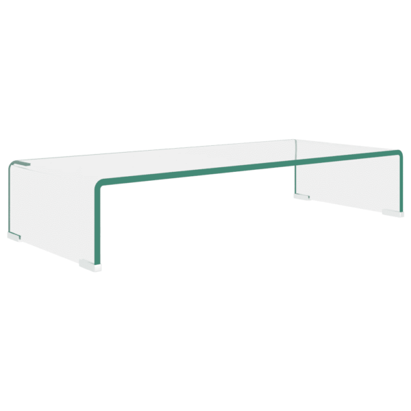 Klaasist monitori- ja telerialus, läbipaistev, 70 x 30 x 13 cm - 2