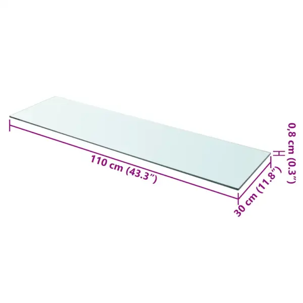Klaasist riiuliplaat 110 x 30 cm, läbipaistev karastatud klaas, 8 mm, kandevõime 15 kg - 3