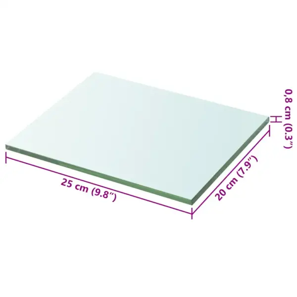 Läbipaistev karastatud klaasist riiuliplaat 20 x 25 cm, kandevõime 15 kg – 3