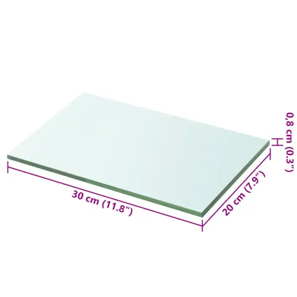 Läbipaistev karastatud klaasist riiuliplaat 30 x 20 cm – 3