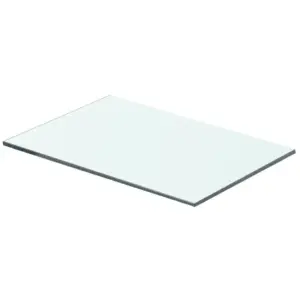 Karastatud klaasist riiuliplaat 40 x 20 cm, läbipaistev, 8 mm, kandevõime 15 kg