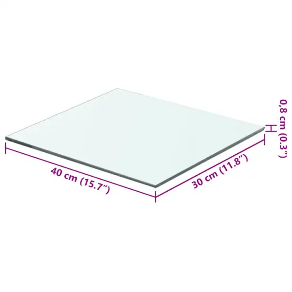 Läbipaistev karastatud klaasist riiuliplaat, 40 x 30 cm, kandevõime 15 kg – 3