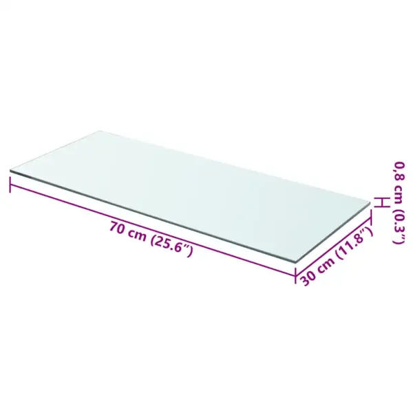 Läbipaistev karastatud klaasist riiuliplaat, 70 x 30 cm – 3