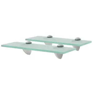 Klaasist seinariiulid, 2 tk, läbipaistev karastatud klaas, 30 x 10 cm, 8 mm, kandevõime 10 kg
