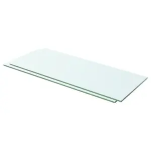 Karastatud klaasist seinariiulid, 2 tk, läbipaistev, 60 x 20 cm