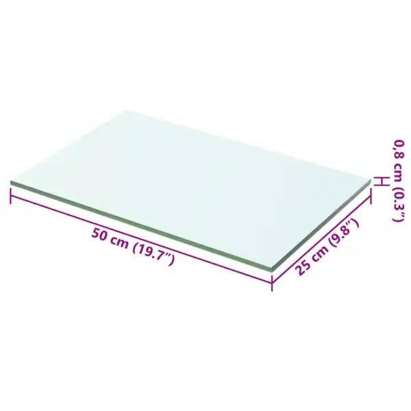 Läbipaistvad karastatud klaasist seinariiulid, 2 tk, 50 x 25 cm - 4