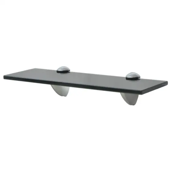 Hõljuvad klaasist seinariiulid, 2 tk, must, karastatud turvaklaas, 30 x 20 cm, 8 mm – 2