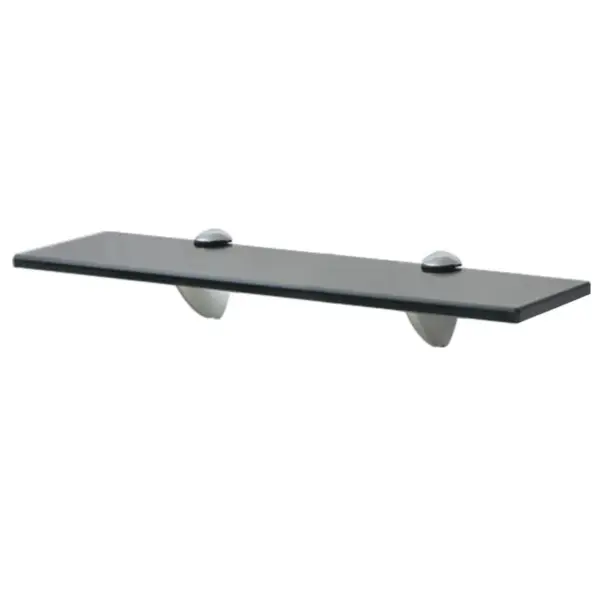 Mustad klaasist seinariiulid, 2 tk, karastatud turvaklaas, 40 x 10 cm, 8 mm – 2