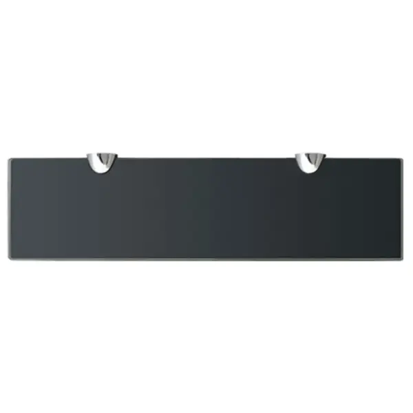 Mustad klaasist seinariiulid, 2 tk, karastatud turvaklaas, 40 x 10 cm, 8 mm – 4
