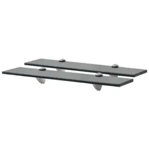 Mustad karastatud klaasist seinariiulid, 2 tk, 50 x 10 cm, 8 mm