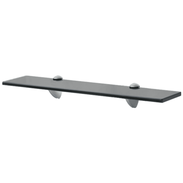 Klaasist seinariiulid, 2 tk, must karastatud turvaklaas, 50 x 20 cm, 8 mm – 2