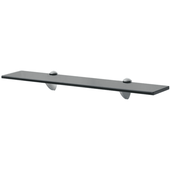 Hõljuvad klaasist seinariiulid, 2 tk, must, 60 x 20 cm, 8 mm karastatud klaas – 2