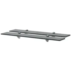 Klaasist seinariiulid, 2 tk, must, 70 x 10 cm, 8 mm karastatud klaas