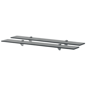 Klaasist seinariiulid 2 tk, mustad, 80 x 10 cm, 8 mm karastatud klaas