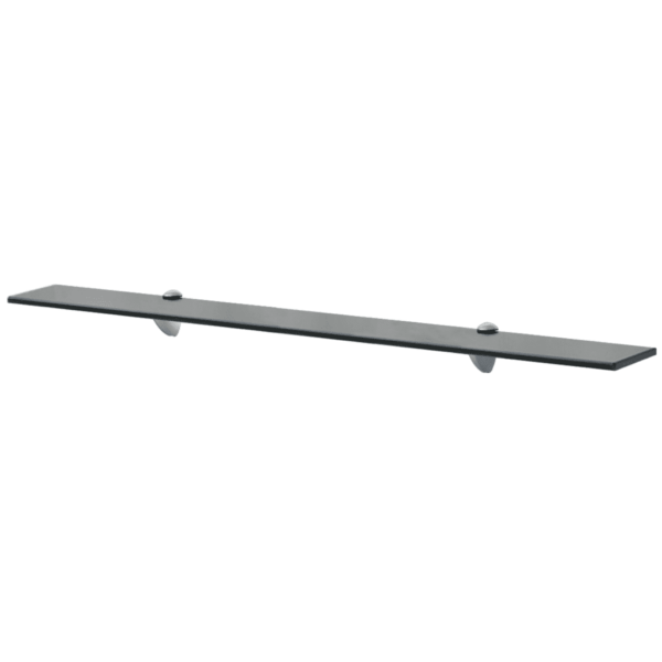 Mustad klaasist seinariiulid 2 tk, karastatud turvaklaas 8 mm, 90 x 10 cm, kandevõime 15 kg – 2