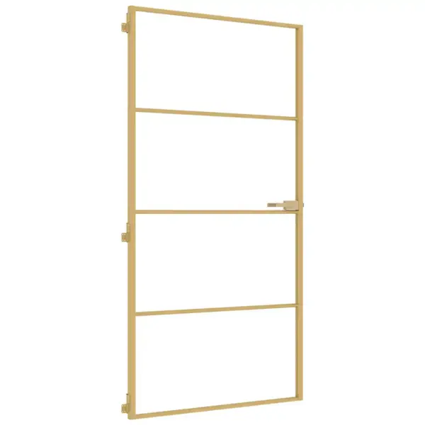 Õhuke karastatud klaasist siseuks kuldse alumiiniumraamiga, 102,5 x 201,5 cm – 2