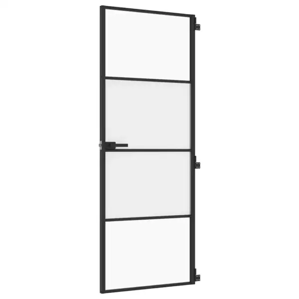 Klaasist siseuks matt ja läbipaistev, must alumiiniumraam, 76 x 201,5 cm – 2