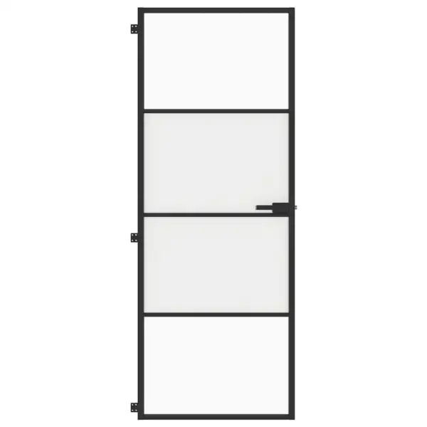 Klaasist siseuks matt ja läbipaistev, must alumiiniumraam, 76 x 201,5 cm – 3