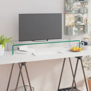Läbipaistev klaasist telerialus ja monitorialus 100 x 30 x 13 cm