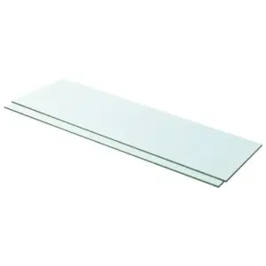 Karastatud klaasist riiulipaneelid, 2 tk, läbipaistev, 100 x 30 cm, 8 mm, 15 kg kandevõimega
