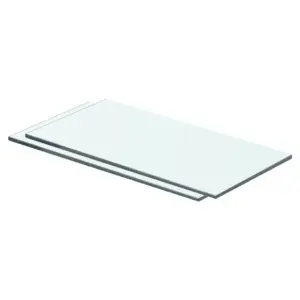 Läbipaistvad karastatud klaasriiulid, 2 tk, 40 x 15 cm, 8 mm, kandevõime 15 kg
