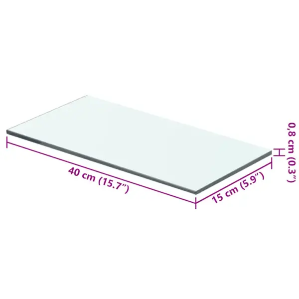 Läbipaistvad karastatud klaasriiulid, 2 tk, 40 x 15 cm, 8 mm, kandevõime 15 kg - 4