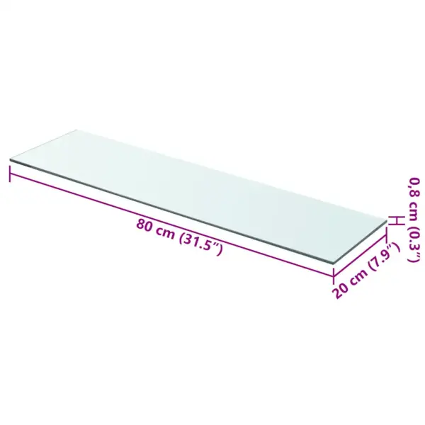Läbipaistvad karastatud klaasriiulid, 2 tk, 80 x 20 cm - 4