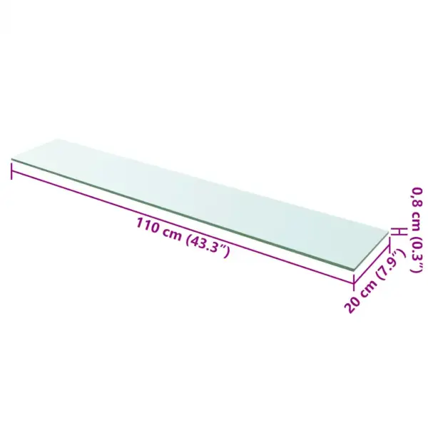 Klaasriiulid karastatud klaasist, 2 tk, läbipaistev, 110 x 20 cm - 4