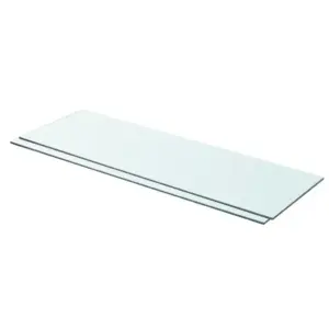 Läbipaistvad karastatud klaasriiulid, 2 tk, 80 x 25 cm, 8 mm, 15 kg kandevõime