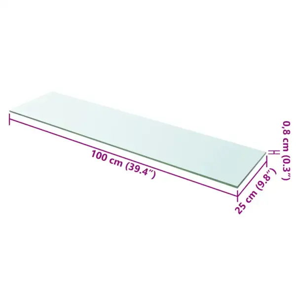 Läbipaistvad karastatud klaasriiulid, 2 tk, 100 x 25 cm, 8 mm, 15 kg kandevõimega - 4