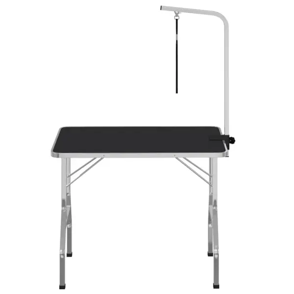Kokkupandav koera pügamislaud reguleeritava pügamisraamiga, must ja hõbedane, 110 x 60 x 76 cm – 4