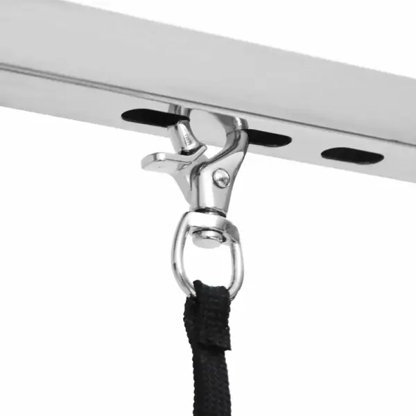 Kokkupandav koera pügamislaud reguleeritava pügamisraamiga, must ja hõbedane, 110 x 60 x 76 cm – 9