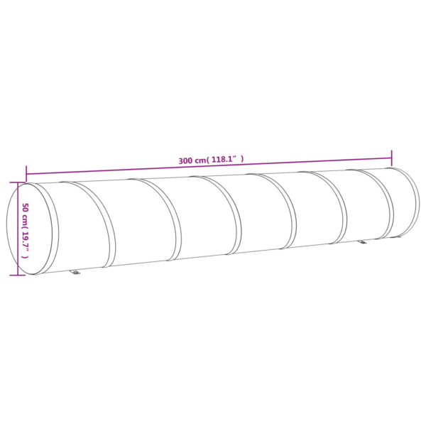 Koera treeningtunnel sinine polüestrist, Ø50 x 300 cm, vaiade ja kandekotiga – 8