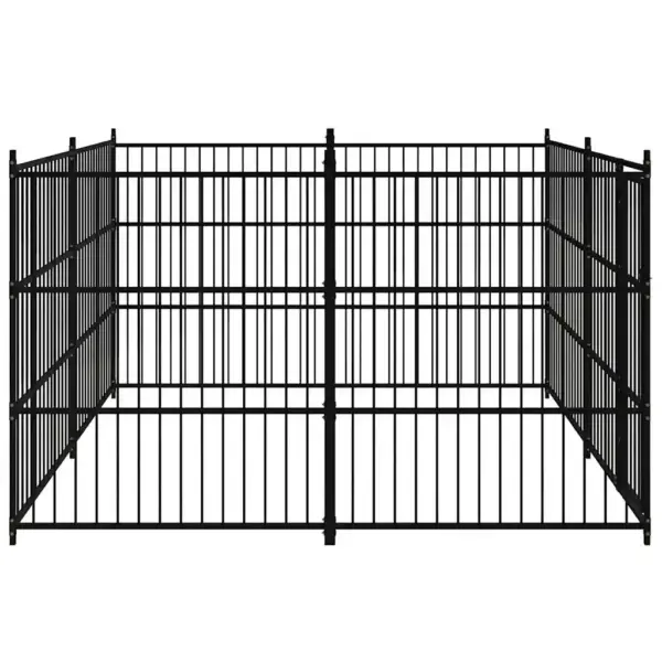 Koeraaedik õue, must pulbervärvitud teras, 300 x 300 x 185 cm - 4