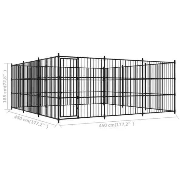 Koeraaedik õue, must pulbervärvitud teras, 450 x 450 x 185 cm – 5