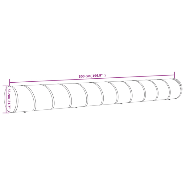 Koerte mängu- ja treeningtunnel, sinine polüester, Ø 55 x 500 cm – 8