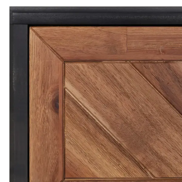 Kohvilaud 2 sahtliga, akaatsiapuit ja MDF, matt must/tumepruun, 90 x 50 x 40 cm – 6