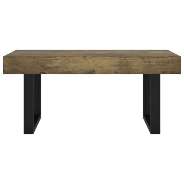 Kohvilaud tumepruuni spoonitud MDF-plaadiga ja musta rauast raamiga, 90 x 45 x 40 cm – 3